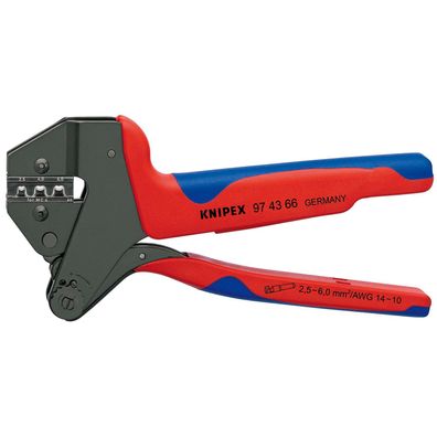 Knipex Crimp-Systemzange MC4 brüniert, mit Mehrkomponenten-Hüllen 200 mm