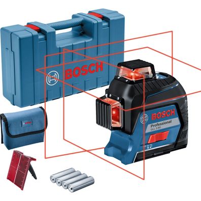 Bosch Linienlaser GLL 3-80 inkl. 4x 1,5 V-LR6-Batterie in Koffer - 0601063S