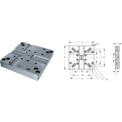 Röhm Standard-Grundplatte GP, 290x270mit DUO-Turm mit NC-Kompaktspanner, fü