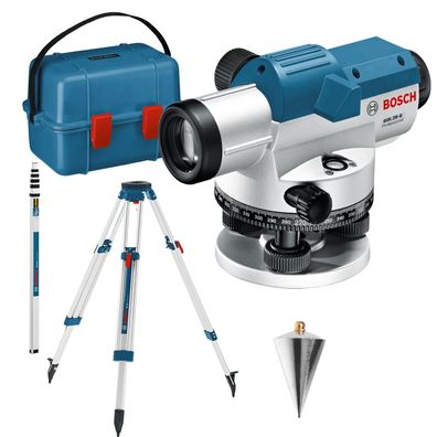 Bosch optisches Nivelliergerät GOL 20 G mit Baustativ BT 160 + Messstab GR