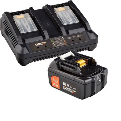 WS24 Akku Starter-Set 18 V / 1x 5,0 Ah Akku + Doppelschnellladegerät