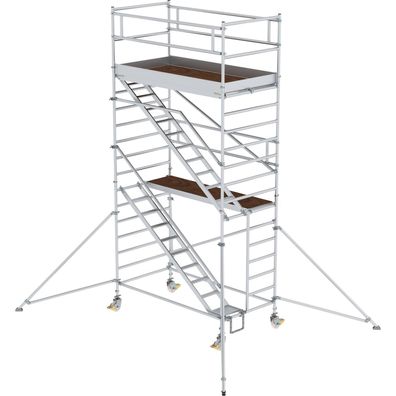 Günzburger Steigtechnik Rollgerüst 1,35 x 2,45 m mit Schrägaufstiegen & Aus