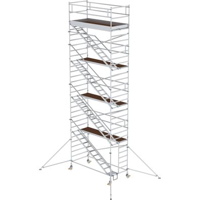 Günzburger Steigtechnik Rollgerüst 1,35 x 3 m mit Schrägaufstiegen & Ausleg