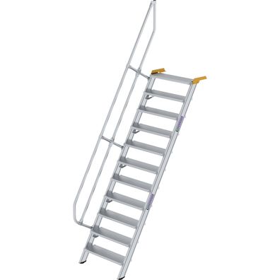 Günzburger Steigtechnik Treppe 60° Stufenbreite 800 mm 11 Stufen Aluminium