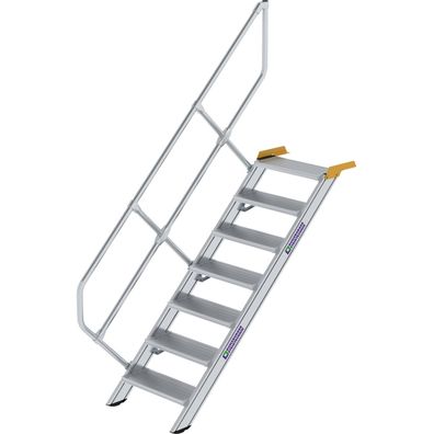 Günzburger Steigtechnik Treppe 45° Stufenbreite 600 mm 7 Stufen Aluminium g