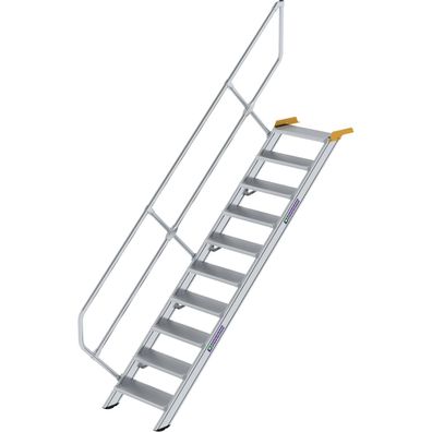 Günzburger Steigtechnik Treppe 45° Stufenbreite 600 mm 10 Stufen Aluminium