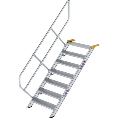 Günzburger Steigtechnik Treppe 45° Stufenbreite 800 mm 7 Stufen Aluminium g