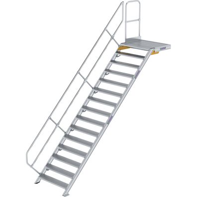 Günzburger Steigtechnik Treppe mit Plattform 45° Stufenbreite 1.000 mm 15 S