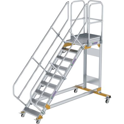 Günzburger Steigtechnik Plattformtreppe 45° fahrbar Stufenbreite 0,6 m 9 St