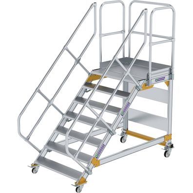 Günzburger Steigtechnik Plattformtreppe 45° fahrbar Stufenbreite 1 m 7 Stuf