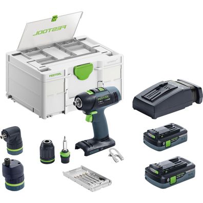 Festool Akku-Bohrschrauber T 18 + 3 HPC 4,0 I-Set / 2x 4,0 Ah Akku + Ladegerä