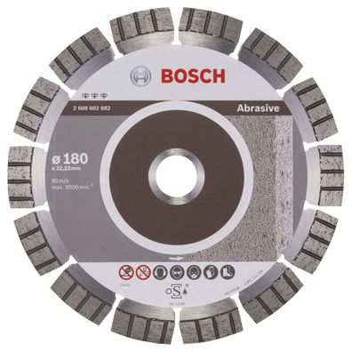 Bosch Diamanttrennscheibe Best for Abrasive, 180 x 22,23 x 2,4 x 12 mm -260