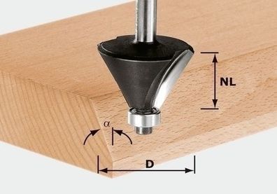 Festool Fasefräser HW Schaft 8 mm HW S8 D38,5/23/30° - 491133