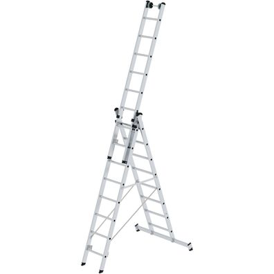 Günzburger Steigtechnik Mehrzweckleiter 3tlg. mit nivello-Traverse und Wand