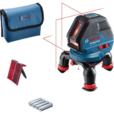 Bosch Linienlaser GLL 3-50 / 4x 1,5 V-LR6-Batterie inkl. Laserzieltafel in