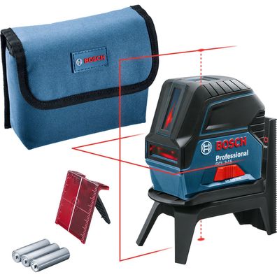 Bosch Kombilaser GCL 2-15 / 3x 1,5 V-LR6-Batterie inkl. RM 1 + Laserzieltaf