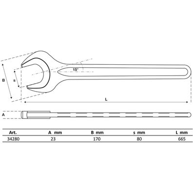 BGS Einmaulschlüssel DIN 894 SW 80 mm - 34280