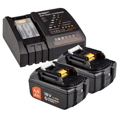 WS24 Akku Starter-Set 18 V / 2x 4,0 Ah Akku + Schnellladegerät