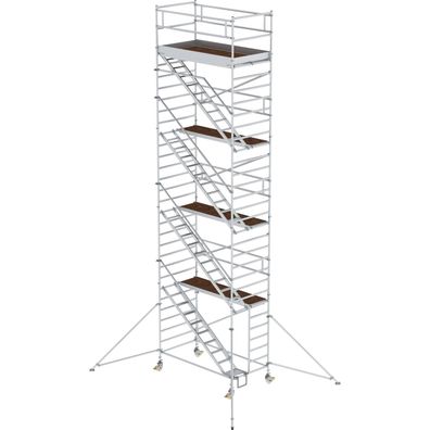 Günzburger Steigtechnik Rollgerüst 1,35 x 2,45 m mit Schrägaufstiegen & Aus