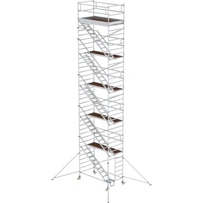 Günzburger Steigtechnik Rollgerüst 1,35 x 2,45 m mit Schrägaufstiegen & Aus