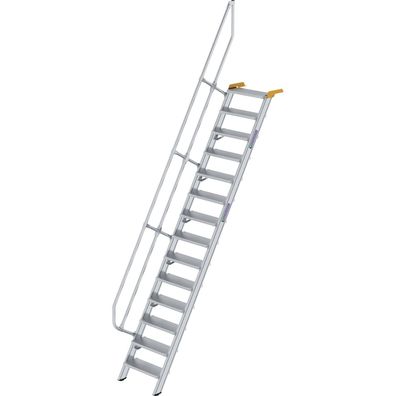 Günzburger Steigtechnik Treppe 60° Stufenbreite 600 mm 14 Stufen Aluminium