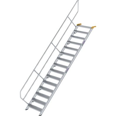 Günzburger Steigtechnik Treppe 45° Stufenbreite 800 mm 15 Stufen Aluminium