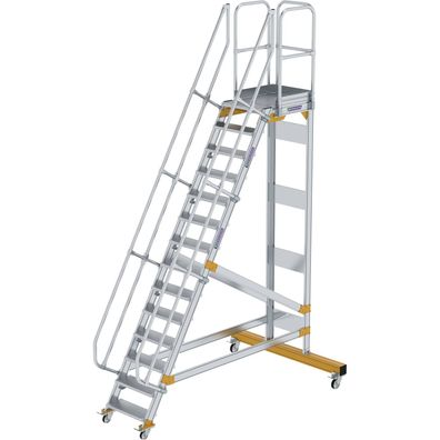 Günzburger Steigtechnik Plattformtreppe 60° fahrbar Stufenbreite 0,6 m 14 S