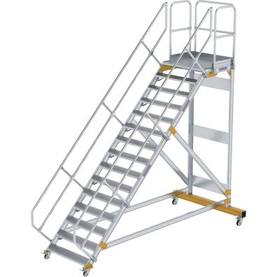 Günzburger Steigtechnik Plattformtreppe 45° fahrbar Stufenbreite 1 m 15 Stu