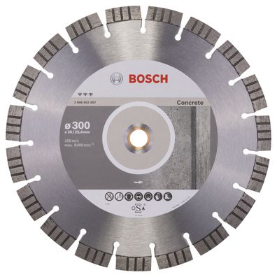 Bosch Diamanttrennscheibe Best for Concrete, 300 x 20,00 + 25,40 x 2,8 x 15 m