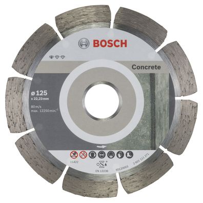 Bosch 10x Diamanttrennscheibe Standard for Concrete, 125 x 22,23 x 1,6 x 10