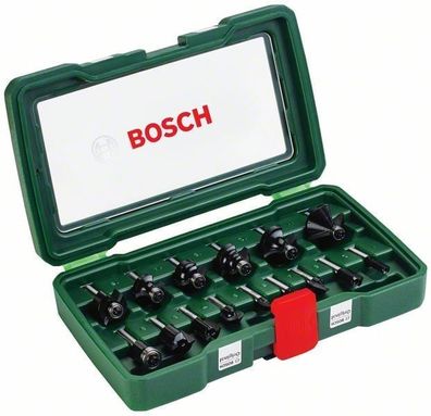 Bosch Fräser-Set-HM 15tlg. Durchmesser: 1/4 Schaft - 2607019468