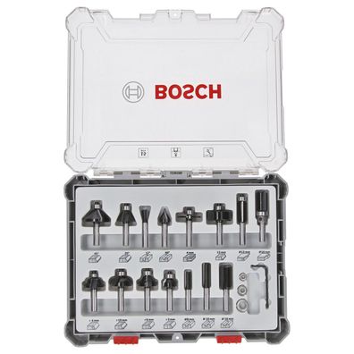 Bosch 15tlg. Mixed Fräser Set 8mm Schaft - 2607017472