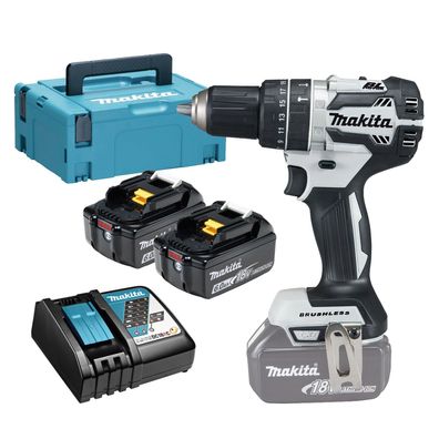 Makita DHP484RGJW Akku-Schlagbohrschrauber 18 V / 2x 6,0 Ah Akku + Ladegerä