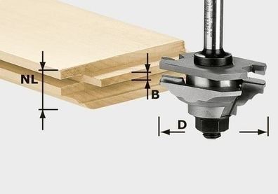 Festool Profil-Federfräser HW Schaft 8 mm HW S8 D46 x D12-FD - 490643