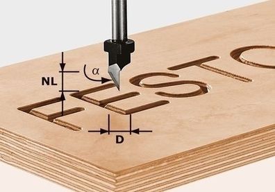 Festool Schriftenfräser HW Schaft 8 mm HW S8 D11/60° - 491003