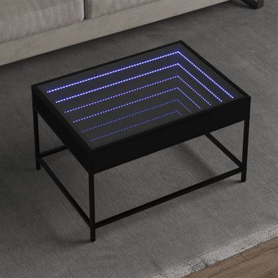 vidaXL Couchtisch mit Infinity-LED Schwarz 70x50x41 cm