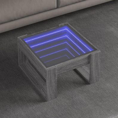 vidaXL Couchtisch mit Infinity-LED Grau Sonoma 50x53x30 cm