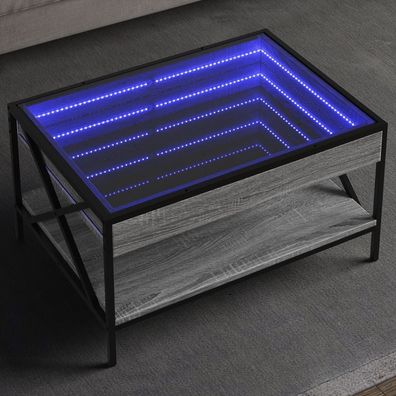 vidaXL Couchtisch mit Infinity-LED Grau Sonoma 70x50x38 cm