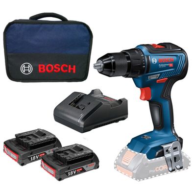 Bosch Akku-Bohrschrauber GSR 18V-55 / 2x 2,0 Ah Akku + Ladegerät in Softbag