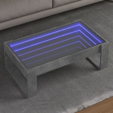 vidaXL Couchtisch mit Infinity-LED Betongrau 90x53x30 cm