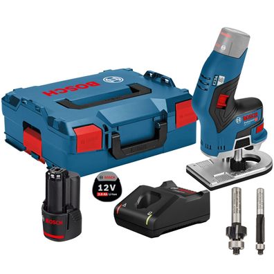 Bosch Akku-Kantenfräse GKF 12V-8 12 V / 1x 2,0 Ah Akku + Ladegerät inkl. 2x