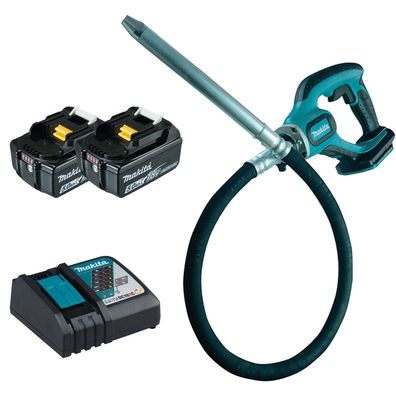 Makita DVR450RTE Akku-Betonverdichter 18 V / 2x 5,0 Ah Akku + Ladegerät Kof