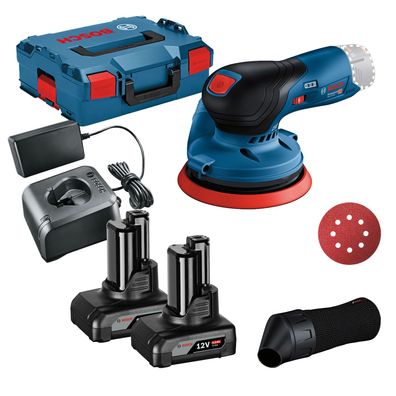 Bosch Akku-Exzenterschleifer GEX 12V-125 / 2x 4,0 Ah Akku + Ladegerät inkl