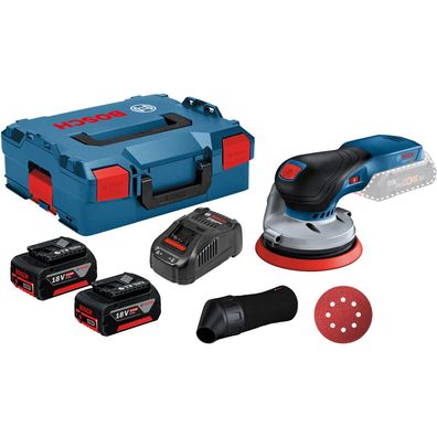 Bosch Akku-Exzenterschleifer GEX 18V-125 / 2x 5,0 Ah Akku + Ladegerät in L