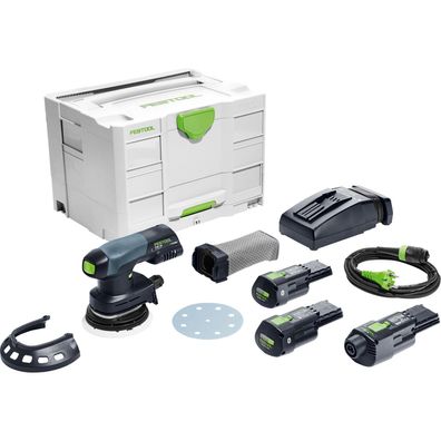 Festool Akku-Exzenterschleifer ETSC 125 3,0 I-Set / 2x 3,0 Ah Akku + Ladege