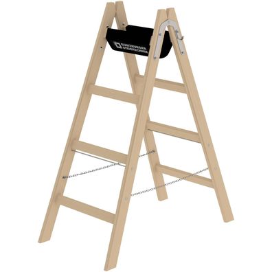 Günzburger Steigtechnik Sprossen-Stehleiter Holz 2 x 4 Sprossen - 033208