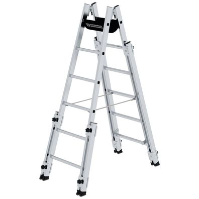 Günzburger Steigtechnik Aluminium Stehleiter 2x6 Sprossen treppengängig - 0