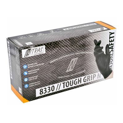 NITRAS TOUGH GRIP N, Nitril-Einmalhandschuhe, schwarz (Farbcode: 1000), unsteril, Rol