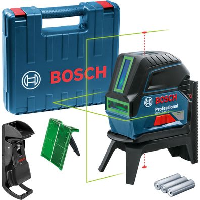 Bosch Kombilaser GCL 2-15 G / 3x 1,5 V-LR6-Batterie inkl. Deckenklemme + RM