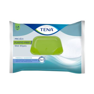 12x TENA ProSkin Plastic-Free Feuchttücher | Packung (48 Stück)